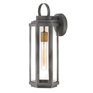 Danbury - One Light Outdoor Medium Wall Lantern in Traditional-Transitional Style - 6.5 Inches Wide by 18 Inches High