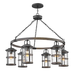 Lakehouse - 6 Light Medium Outdoor Hanging Lantern in Coastal Style - 42 Inches Wide by 32 Inches High - 1024339