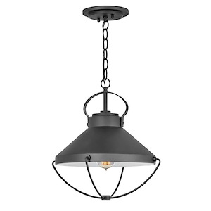 Crew - One Light Outdoor Medium Hanging Lantern in Coastal-Industrial Style - 15 Inches Wide by 15.75 Inches High - 1267395
