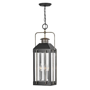 Fitzgerald - Three Light Outdoor Large Hanging Lantern in Traditional Style - 9.25 Inches Wide by 87.13 Inches High