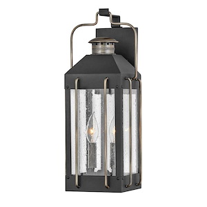 Fitzgerald - Two Light Outdoor Medium Wall Lantern in Traditional Style - 7.5 Inches Wide by 18.5 Inches High