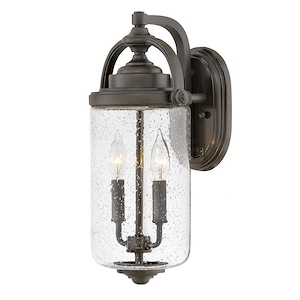 Willoughby - Two Light Outdoor Medium Wall Lantern in Traditional Style - 8.25 Inches Wide by 17 Inches High - 1333702