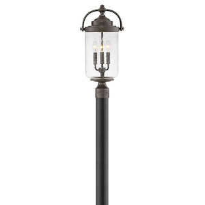 Willoughby - Three Light Outdoor Large Post Top/Pier Lantern in Traditional Style made with Coastal Elements for Coastal Environments