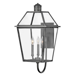 Nouvelle - 3 Light Medium Outdoor Wall Lantern in Traditional Style - 49.5 Inches Wide by 27 Inches High