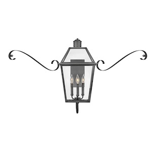 Nouvelle - 3 Light Medium Outdoor Wall Lantern in Traditional Style - 49.5 Inches Wide by 27 Inches High - 1267314
