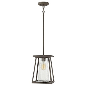 Burke - One Light Outdoor Hanging Lantern in Transitional-Craftsman Style - 9 Inches Wide by 13 Inches High - 1212914