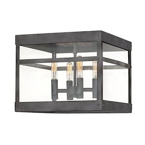 Porter - 4 Light Medium Outdoor Flush Mount in Transitional Style - 12 Inches Wide by 12 Inches High