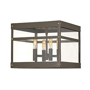 Porter - 4 Light Medium Outdoor Flush Mount in Transitional Style - 12 Inches Wide by 12 Inches High