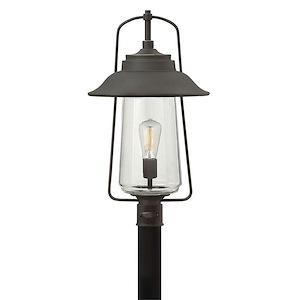 Belden Place - One Light Outdoor Post Mount in Traditional-Transitional-Coastal Style - 12 Inches Wide by 22 Inches High