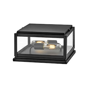 Max - 16W 2 LED Small Outdoor Pier Mount-7.5 Inches Tall and 12 Inches Wide