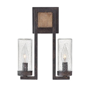 Sawyer - 2 Light Small Outdoor Wall Sconce in Rustic Style - 9 Inches Wide by 12 Inches High - 759176