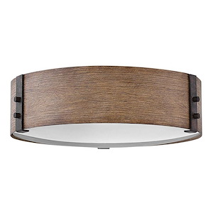 Sawyer - 3 Light Medium Outdoor Flush Mount in Rustic Style - 15 Inches Wide by 4.75 Inches High