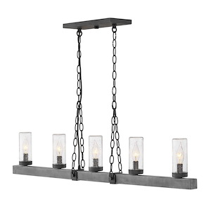 Sawyer - 5 Light Outdoor Linear Hanging Lantern in Rustic Style - 42 Inches Wide by 7.75 Inches High