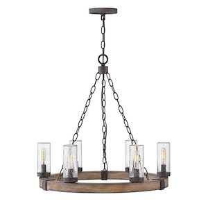 Sawyer - 6 Light Medium Outdoor Hanging Lantern in Rustic Style - 24 Inches Wide by 23.25 Inches High