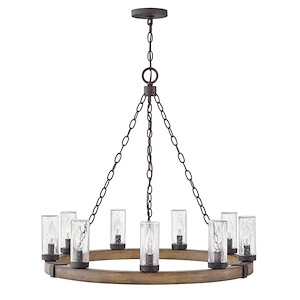 Sawyer - 9 Light Large Outdoor Hanging Lantern in Rustic Style - 30 Inches Wide by 27.75 Inches High
