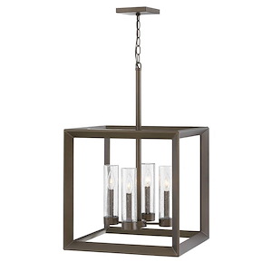Rhodes - 4 Light Medium Outdoor Hanging Lantern in Craftsman-Industrial Style - 18.25 Inches Wide by 28.25 Inches High