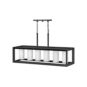 Rhodes - 6 Light Outdoor Linear Hanging Lantern in Craftsman-Industrial Style - 42.25 Inches Wide by 21.25 Inches High