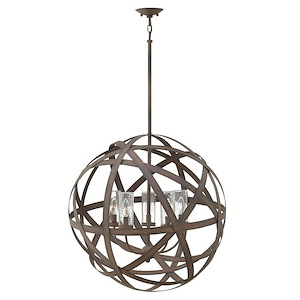 Carson - 5 Light Large Outdoor Orb Hanging Lantern in Transitional-Industrial Style - 26.5 Inches Wide by 26.25 Inches High - 759225