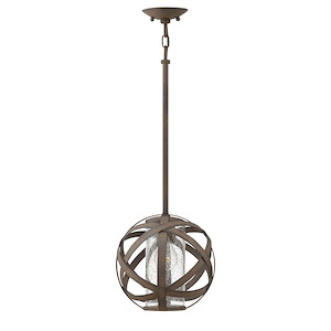 Carson - 1 Light Small Outdoor Pendant in Transitional-Industrial Style - 10 Inches Wide by 10.5 Inches High