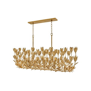 Flora - 50W 10 LED Linear Chandelier In Bohemian Style-27.75 Inches Tall and 60 Inches Wide