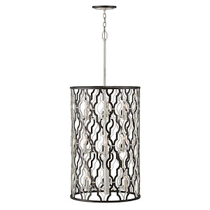 Portico - Nine Light Extra-Large Open Frame Drum Pendant in Transitional Style - 19 Inches Wide by 44.75 Inches High