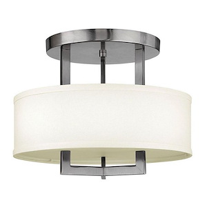 Hampton - 3 Light Small Semi-Flush Mount in Transitional Style - 15 Inches Wide by 11.75 Inches High