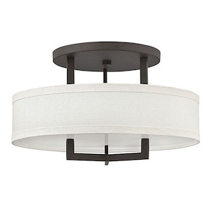 Hampton - 3 Light Medium Semi-Flush Mount in Transitional Style - 20 Inches Wide by 12 Inches High