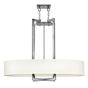 Hampton - 4 Light Large Oval Drum Chandelier in Transitional Style - 40 Inches Wide by 31.25 Inches High