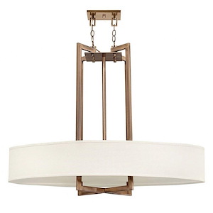 Hampton - 4 Light Large Oval Drum Chandelier in Transitional Style - 40 Inches Wide by 31.25 Inches High - 759260