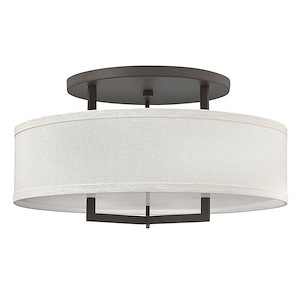 Hampton - 3 Light Large Semi-Flush Mount in Transitional Style - 26 Inches Wide by 14.5 Inches High