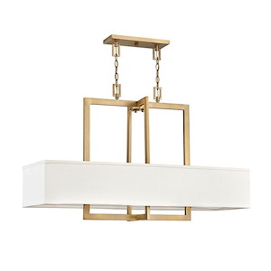 Hampton - 4 Light Linear Chandelier in Transitional Style - 42 Inches Wide by 26 Inches High