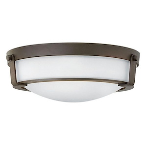 Hathaway - 3 Light Medium Flush Mount in Transitional Style - 16 Inches Wide by 5.25 Inches High