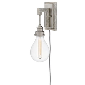 Denton - 1 Light Plug-in Wall Sconce in Rustic and Industrial and Scandinavian Style - 5.25 Inches Wide by 15.75 Inches High