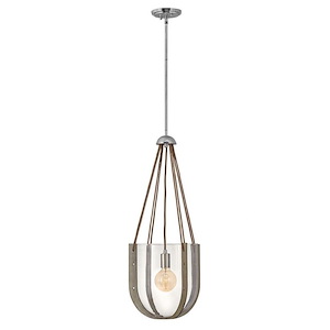 Vaso - One Light Medium Pendant in Modern-Craftsman-Bohemian Style - 14 Inches Wide by 32.25 Inches High