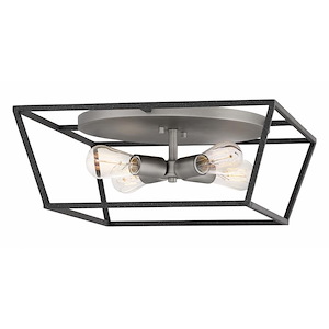 Fulton - 4 Light Medium Flush Mount in Transitional-Industrial Style - 18 Inches Wide by 7.25 Inches High