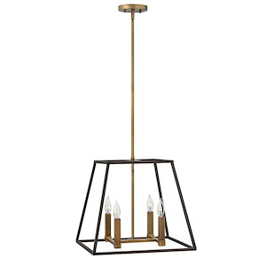 Fulton - 4 Light Medium Open Frame Pendant in Transitional-Industrial Style - 18 Inches Wide by 16.25 Inches High