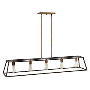 Fulton - 5 Light Open Frame Linear Chandelier in Transitional-Industrial Style - 50 Inches Wide by 9 Inches High - 759292