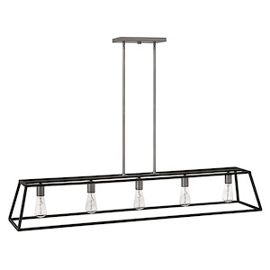 Fulton - 5 Light Open Frame Linear Chandelier in Transitional-Industrial Style - 50 Inches Wide by 9 Inches High - 759292