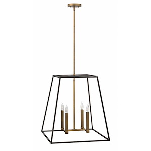 Fulton - 4 Light Large Open Frame Foyer in Transitional-Industrial Style - 22 Inches Wide by 24.5 Inches High - 759293