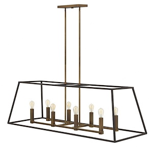 Fulton - 8 Light Open Frame Linear Foyer in Transitional-Industrial Style - 48 Inches Wide by 16.25 Inches High