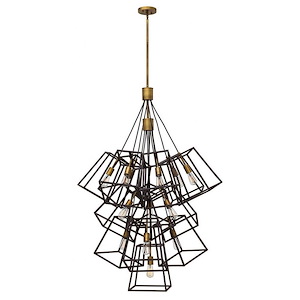 Fulton - 13 Light Multi-Tier Foyer in Transitional-Industrial Style - 33.5 Inches Wide by 54.75 Inches High