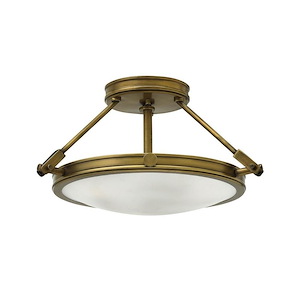 Collier - 3 Light Small Semi-Flush Mount in Traditional-Mid-Century Modern Style - 16.5 Inches Wide by 9.25 Inches High