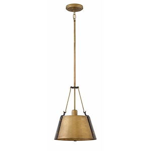 Cartwright - 1 Light Small Pendant in Traditional-Rustic-Industrial Style - 11.5 Inches Wide by 14.75 Inches High