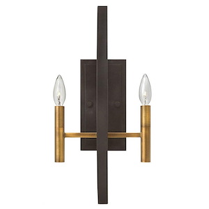 Euclid - 2 Light Wall Sconce in Transitional and Modern Style - 9.5 Inches Wide by 20 Inches High