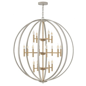 Euclid - 16 Light Extra Large 3-Tier Orb Chandelier in Transitional-Modern Style - 44 Inches Wide by 49 Inches High - 599972
