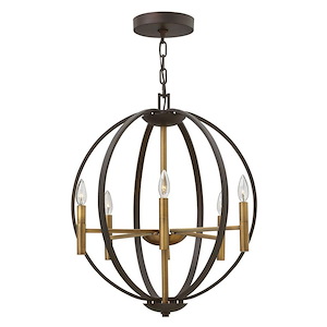 Euclid - 6 Light Medium Orb Chandelier in Transitional-Modern Style - 21.25 Inches Wide by 25.75 Inches High - 759314