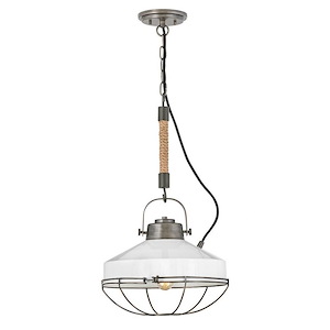 Brooklyn - 1 Light Medium Pendant in Rustic-Industrial Style - 14 Inches Wide by 24 Inches High