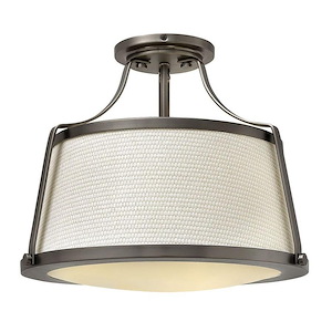Charlotte - 3 Light Small Semi-Flush Mount in Traditional-Transitional-Coastal Style - 16 Inches Wide by 13 Inches High - 759328
