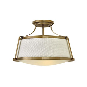 Charlotte - 3 Light Large Semi-Flush Mount in Traditional-Transitional-Coastal Style - 20 Inches Wide by 13.5 Inches High