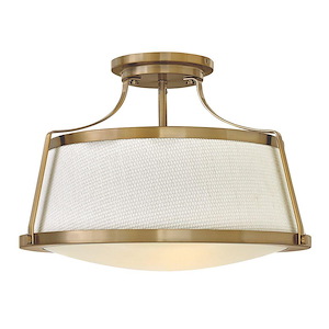 Charlotte - 3 Light Large Semi-Flush Mount in Traditional-Transitional-Coastal Style - 20 Inches Wide by 13.5 Inches High - 599968